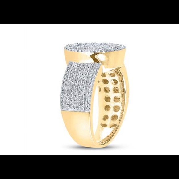 10k solid gold mens real diamond ring FREE POSH AUTHENTICATION + Free appraisal - Picture 3 of 5